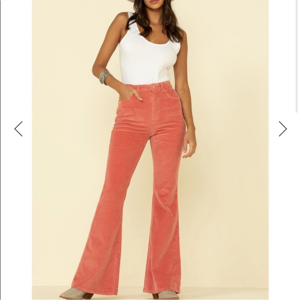 Lee High Rise Flare Corduroy Jeans Canyon Rose Size 27 New with Tags